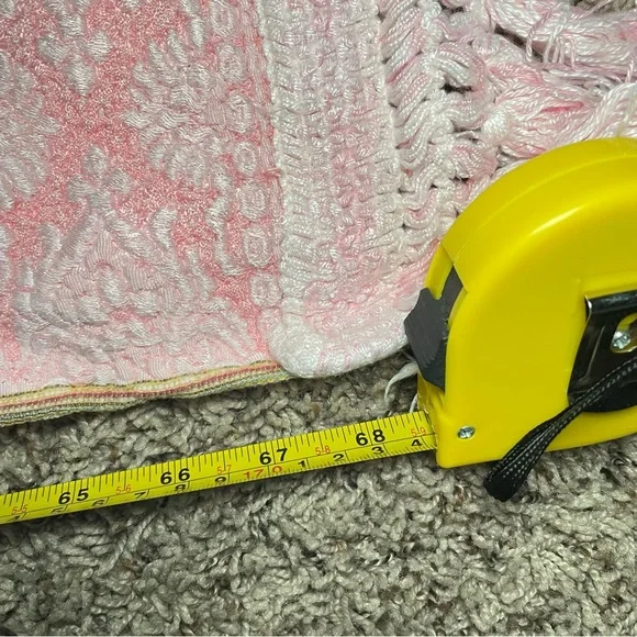 Sears Bellissimo 1960's Pink Brocade Bedspread Made In Italy FULL/Queen 69X88 - Picture 7 of 10